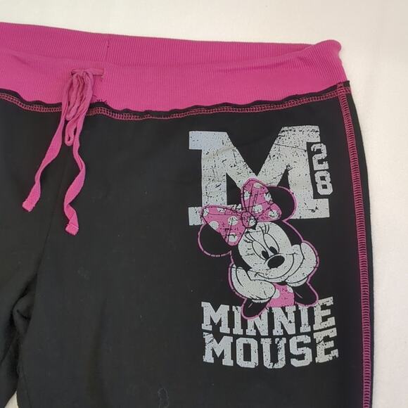 Disney Black and Pink Capri leggings Minnie Mouse y2k size XL - Picture 3 of 4